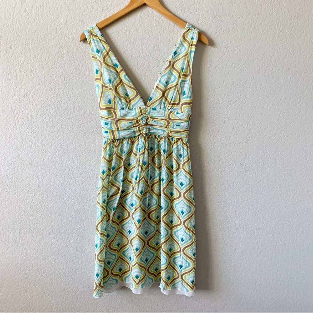 NEW TRINA TURK Geo Print Silk Sleeveless Dress 2
